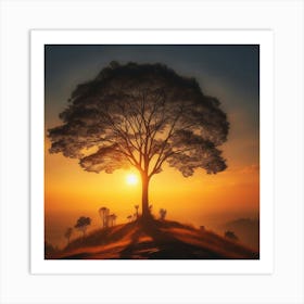 Sunset Tree Art Print