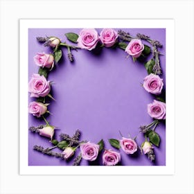 Frame Of Roses Art Print