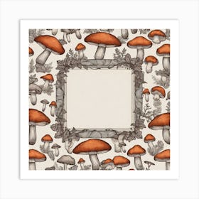 Frame Of Mushrooms 17 Art Print