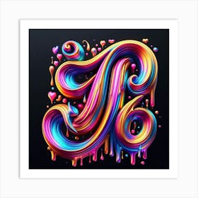 Colorful Letter P Art Print