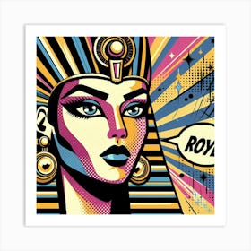 Pop Egyptian Queen Nefereset Art Print