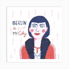 Berlin Girl Square Art Print