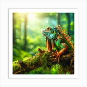 Iguana In The Forest Art Print