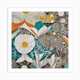 Abstract Flowers Art Print