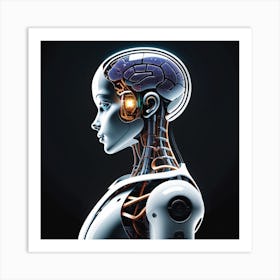 Robot Woman With Brain 1 Art Print