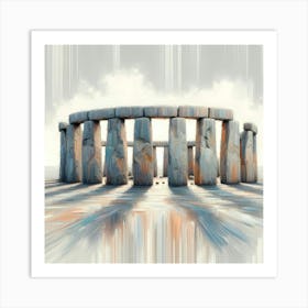 Stonehenge Light Color Painting 2 Art Print