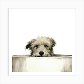 Dog In A Cup Art Print