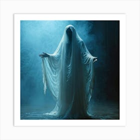 A Figure Shrouded In A Translucent Veil Embodying Both Spiritual Ethereal Energy And The Tangibilit (6) Art Print