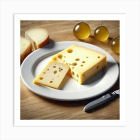 Cheese On A Plate Art Print