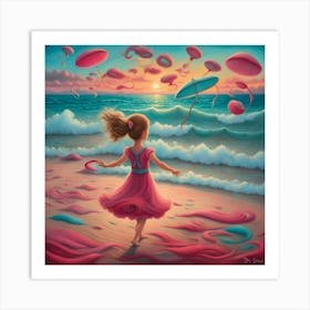 Beach fun Art Print