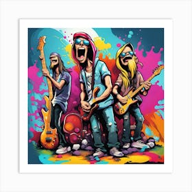 Rock Band By The Shore Art Print