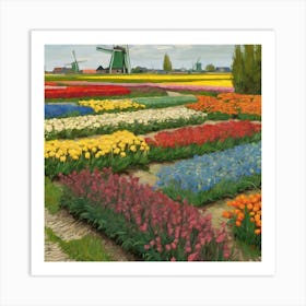 Flower Beds In Holland, Vincent Van Gogh 6 Art Print