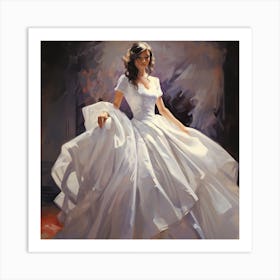 Bride In A White Dress 1 Art Print