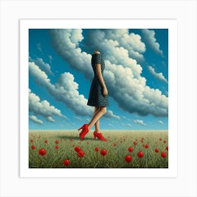 Girl In A Field Art Print