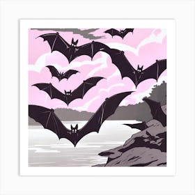 Bats Flying In The Sky Art Print