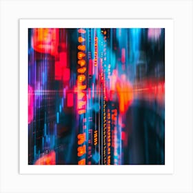 Blurry City Lights Art Print