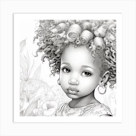 Little Girl With Afro 4 Art Print