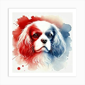 Watercolor Cavalier King Charles Spaniel 2 Art Print