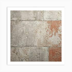 Aged Concrete Texture Embracing Retro Brickwork Pattern Varying Shades Of Faded Terracotta And Weat (1) 2 Art Print