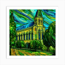 The Church At Auvers In The Style Of Van Gogh Art Print