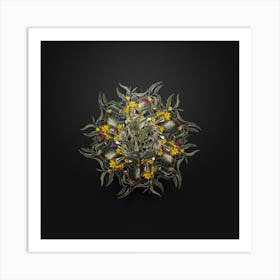 Vintage Evergreen Oak Floral Wreath on Wrought Iron Black n.0567 Art Print