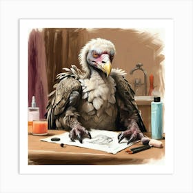 Vulture Drawing Art Print