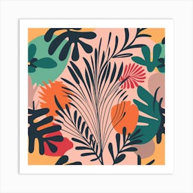 Tropical Leaves Pattern Art Print