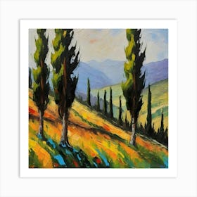 Cypress Trees Art Print