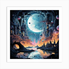 City Of The Moon 1 Art Print