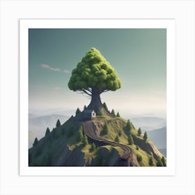 Tree On Top Of Hill 1 Art Print