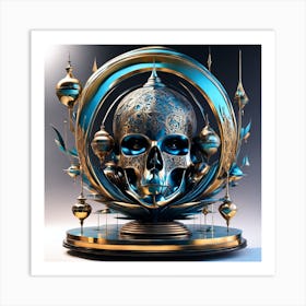 Skull With Ornaments Art Print
