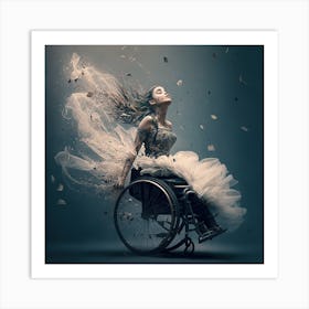 Portrait Of A Woman In A Wheelchair Art Print