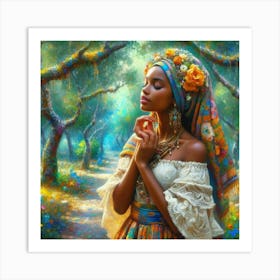 Woman In The Forest15 Art Print