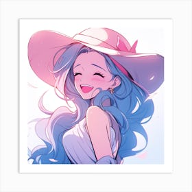 Anime Girl In A Hat 1 Art Print