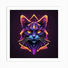 Polygonal Cat 2 Art Print