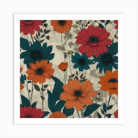 Floral Pattern 18 Art Print