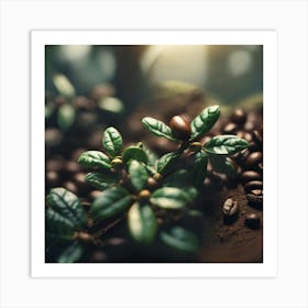 Coffee Beans In The Forest 2 Art Print