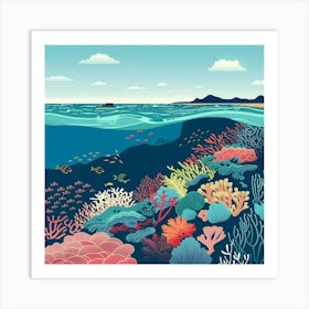 Coral Reef Illustration Art Print