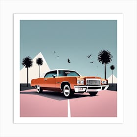 Classic Car On The Road Art Print