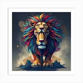 Colorful Lion 1 Art Print