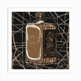 Vintage Abstract Whisky Bottle Art Print