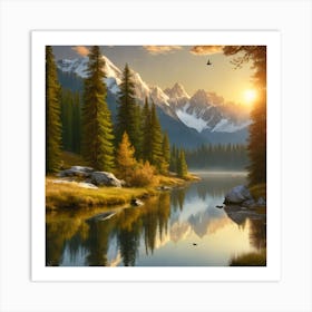 Sunrise In The Mountains 2 Art Print