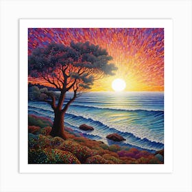 Sunset At The Beach 17 Art Print