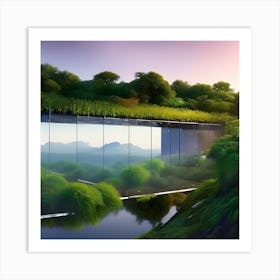 Glass House In The Mountains Art Print