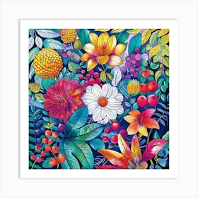 Colorful Flowers 7 Art Print