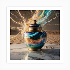 Jar With Lightning Art Print