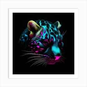 Neon Leopard Poster