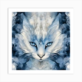 Blue Cat Art Print