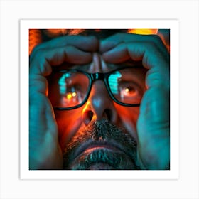 Man With Glasses 5 Art Print