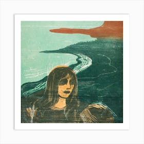 Woman’s Head Against The Shore, Edvard Munch Art Print